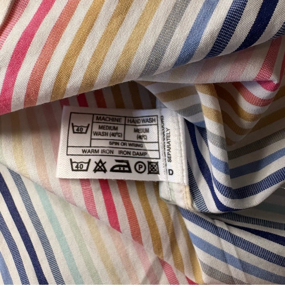 Thomas‎ Pink Pastel Striped Button Down Pleated Front Shirt Size US 10 - Picture 7 of 9
